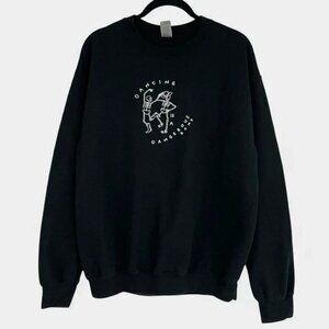 Dancing is a Dangerous Game Skeleton Black Crewneck Sweatshirt